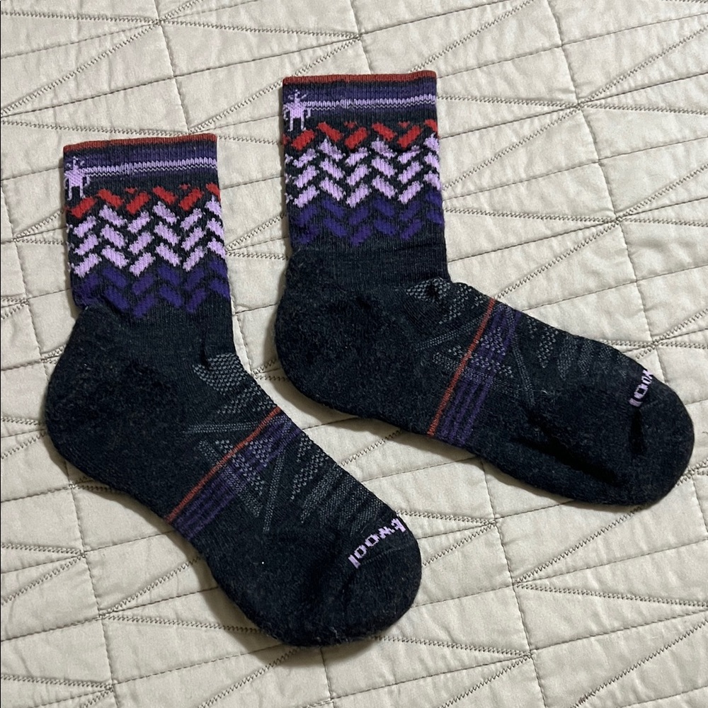 Smartwool Black and Purple Patterned Socks
